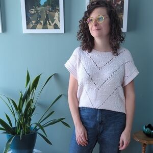 Vintage Women's Pink Knit Top